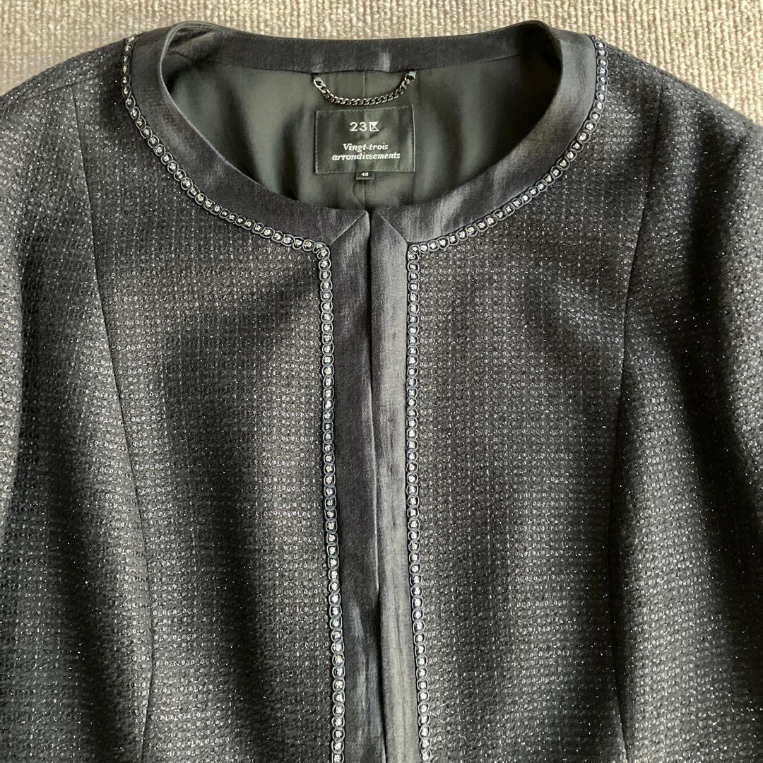 23区 ノーカラージャケット 黒　美品