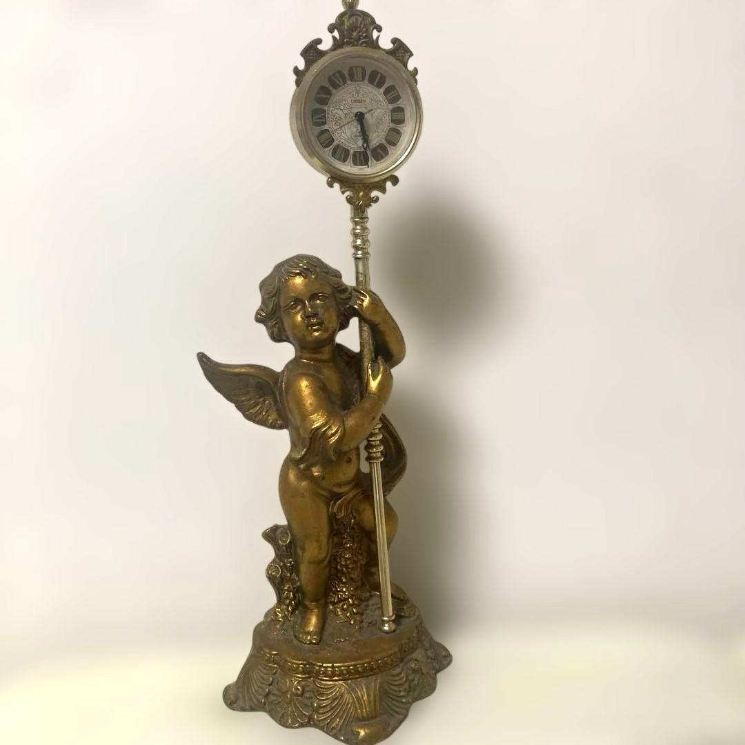 アンティーク　天使　ブロンズ　金　時計　ヨーロッパ