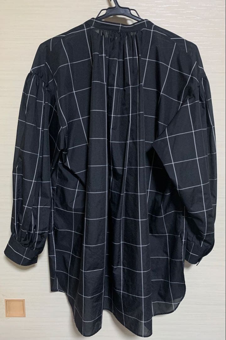 トップス HYKE PLAID GATHERED SHIRT