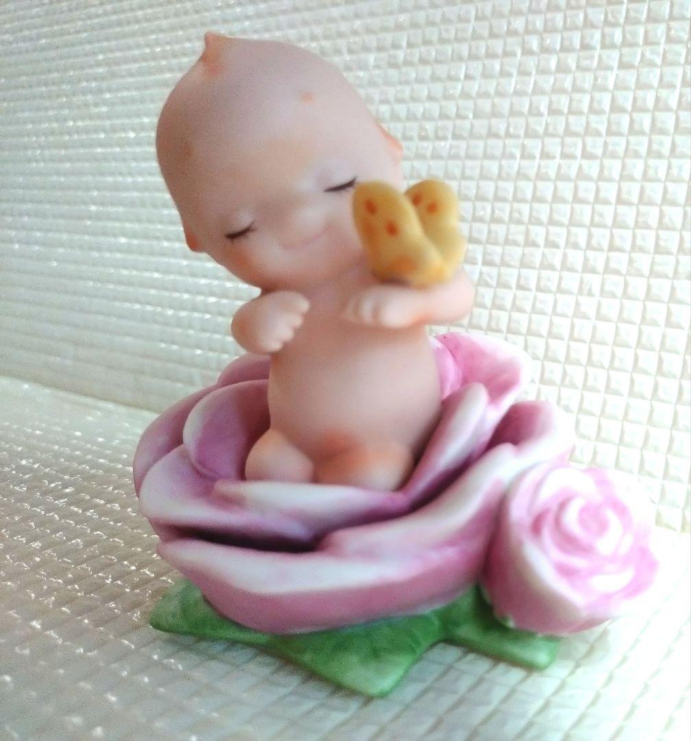 陶器 置物 ローズオニール　キユーピー　ビスクドール　フラワーシリーズ