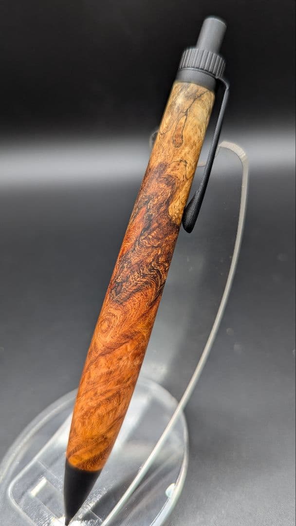 393ペン工房翌檜　花梨　紅白　瘤杢　木軸シャーペン