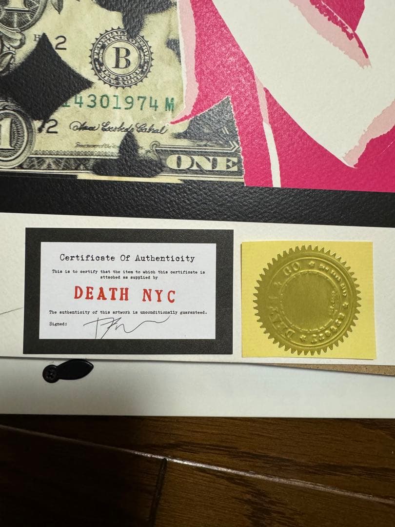 DEATH NYCのアートポスター ディズニー ドル紙幣 星条旗