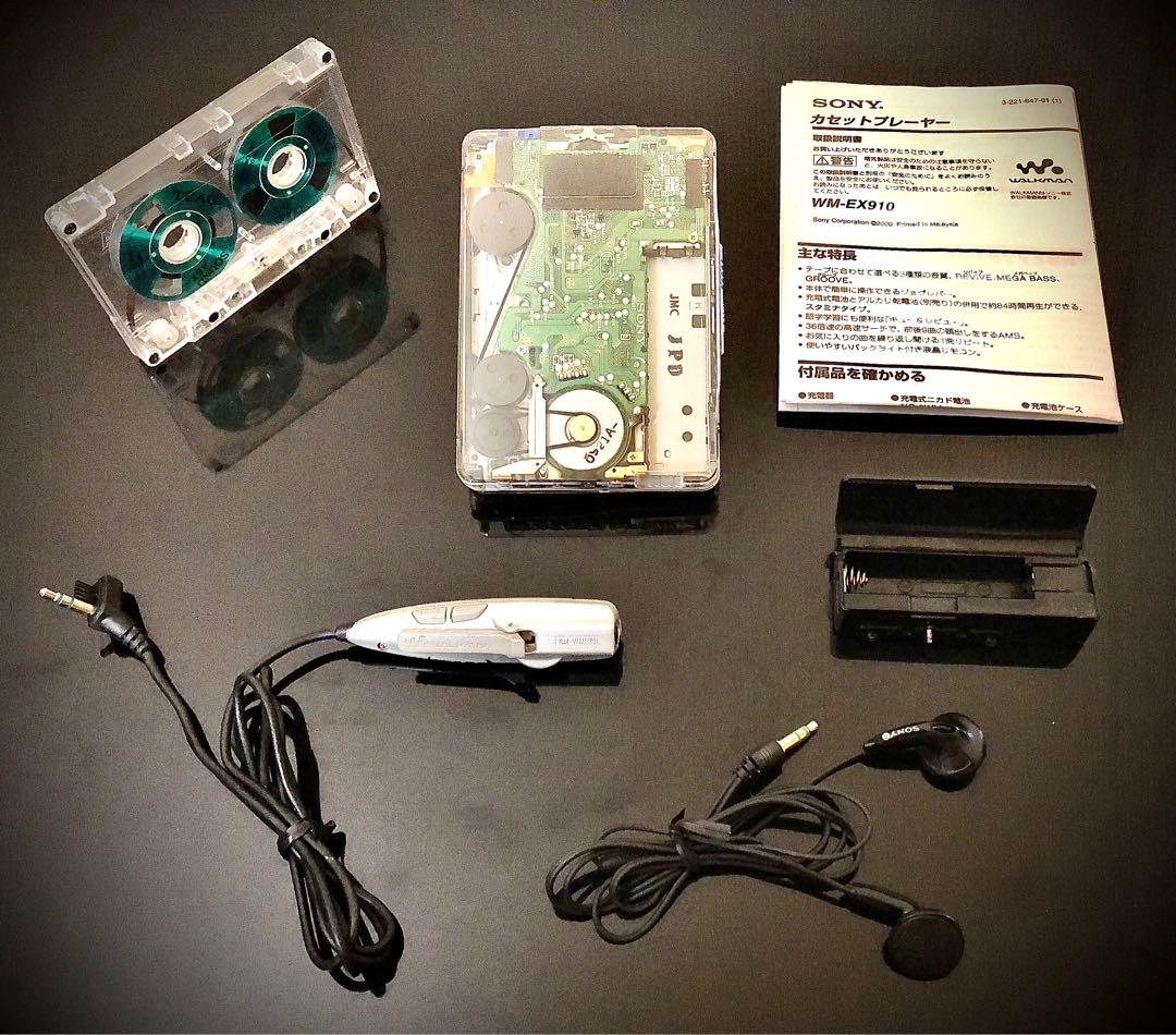 カセットウォークマンSONY WM-EX910透明カバー「整備済み、完動超美品」