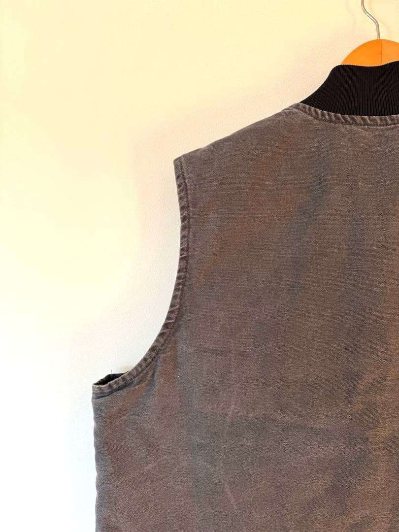 【大人気】良品 カーハート ダックベスト XL グレー フェード ヴィンテージ