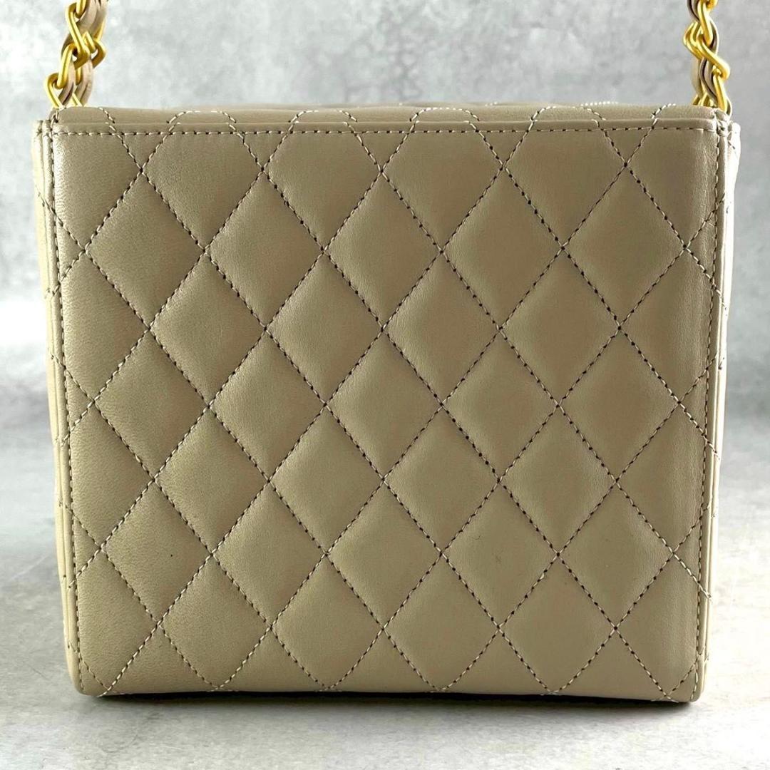 美品　キミジマ　コレクション ベージュ　キルティングレザー　バニティバッグ