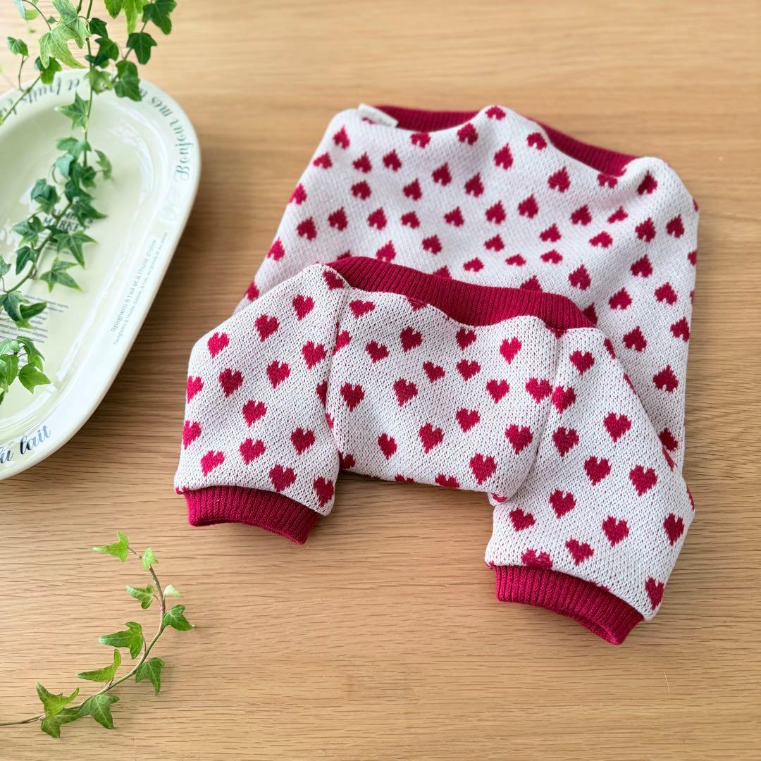 ハートニット/red ラグラン　フレブル服　ハンドメイド