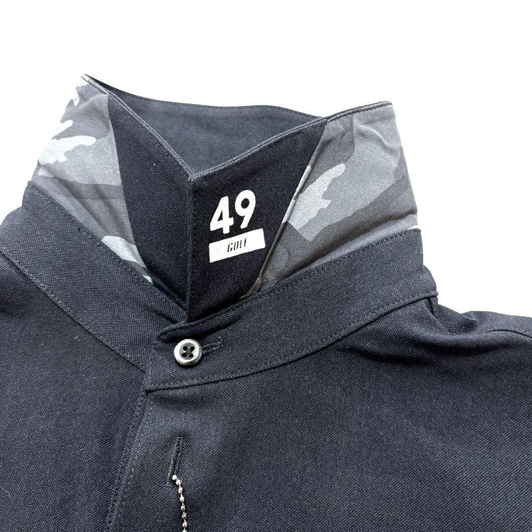 未使用品❗️TFW49 半袖ポロシャツ　ブラック　サイズ3 S程度　カモフラ襟