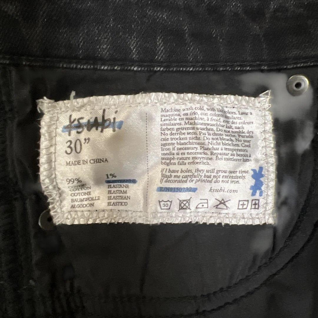 Ksubi スビ ブラック ダメージ デニム パンツ スキニー