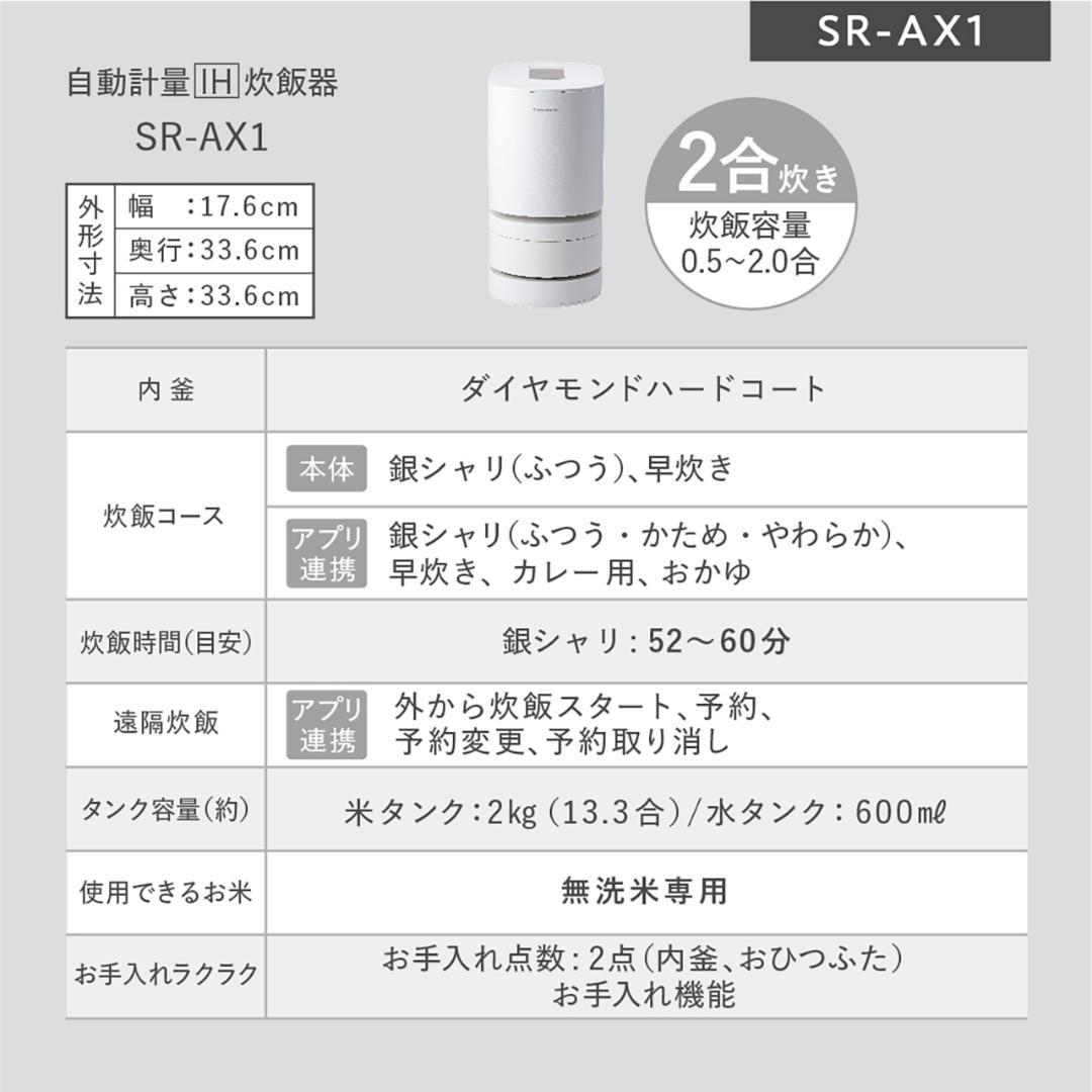 【業界初】自動計量IH炊飯器SR-AX1　パナソニック製