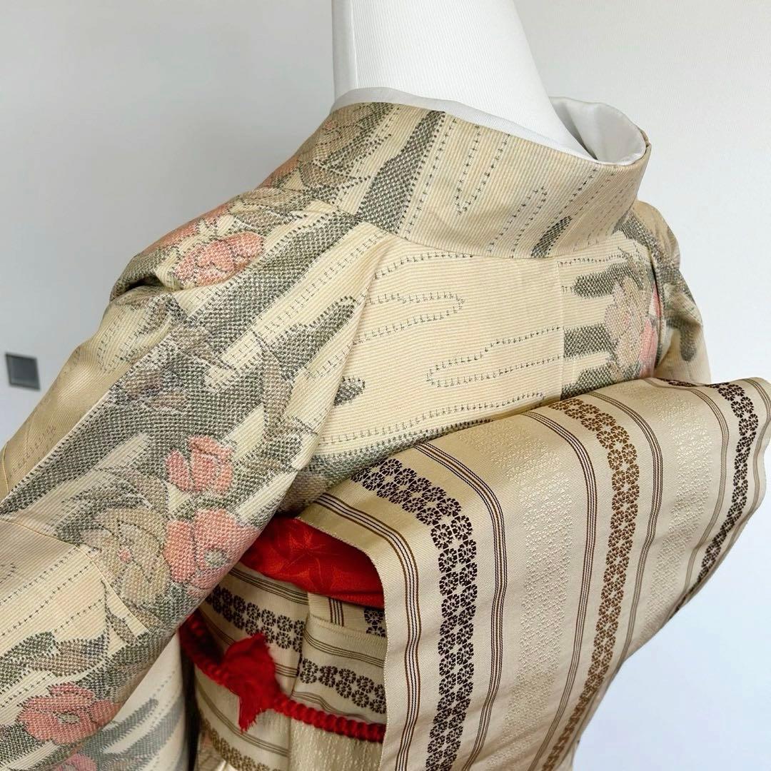 グ*マ様 モ46 未使用近い　美品　袷　正絹　白大島　白紬　大島紬　フルセット