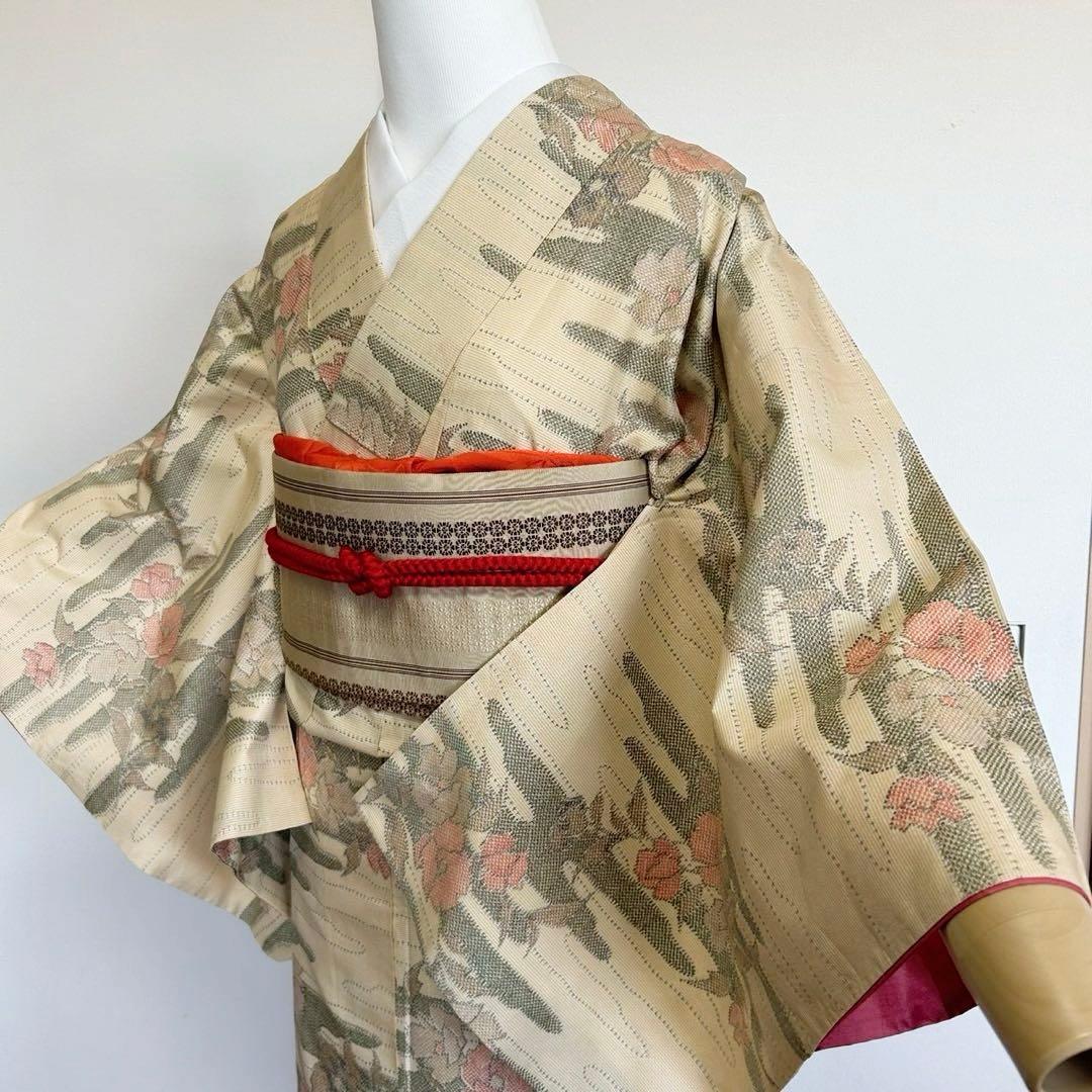 グ*マ様 モ46 未使用近い　美品　袷　正絹　白大島　白紬　大島紬　フルセット