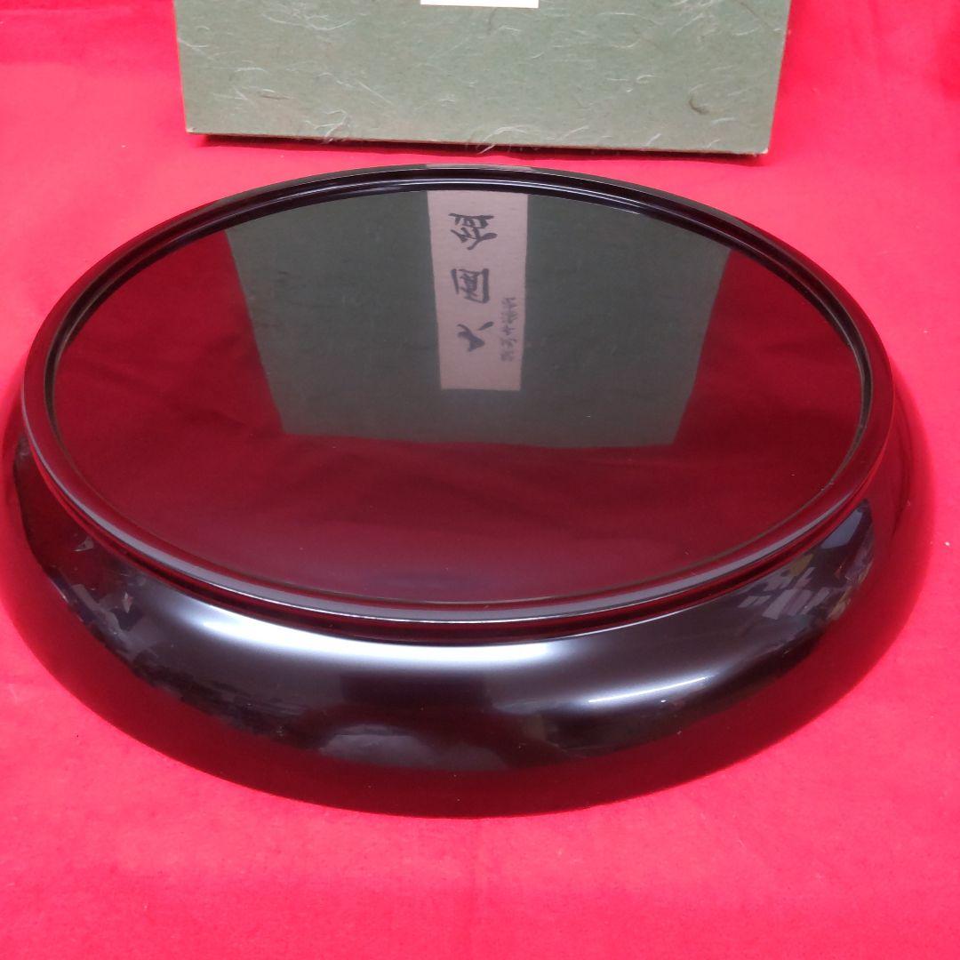 茶道具☆八卦盆（真塗螺鈿）、 大圓盆（真塗 淡々斎好 ） 2点セット