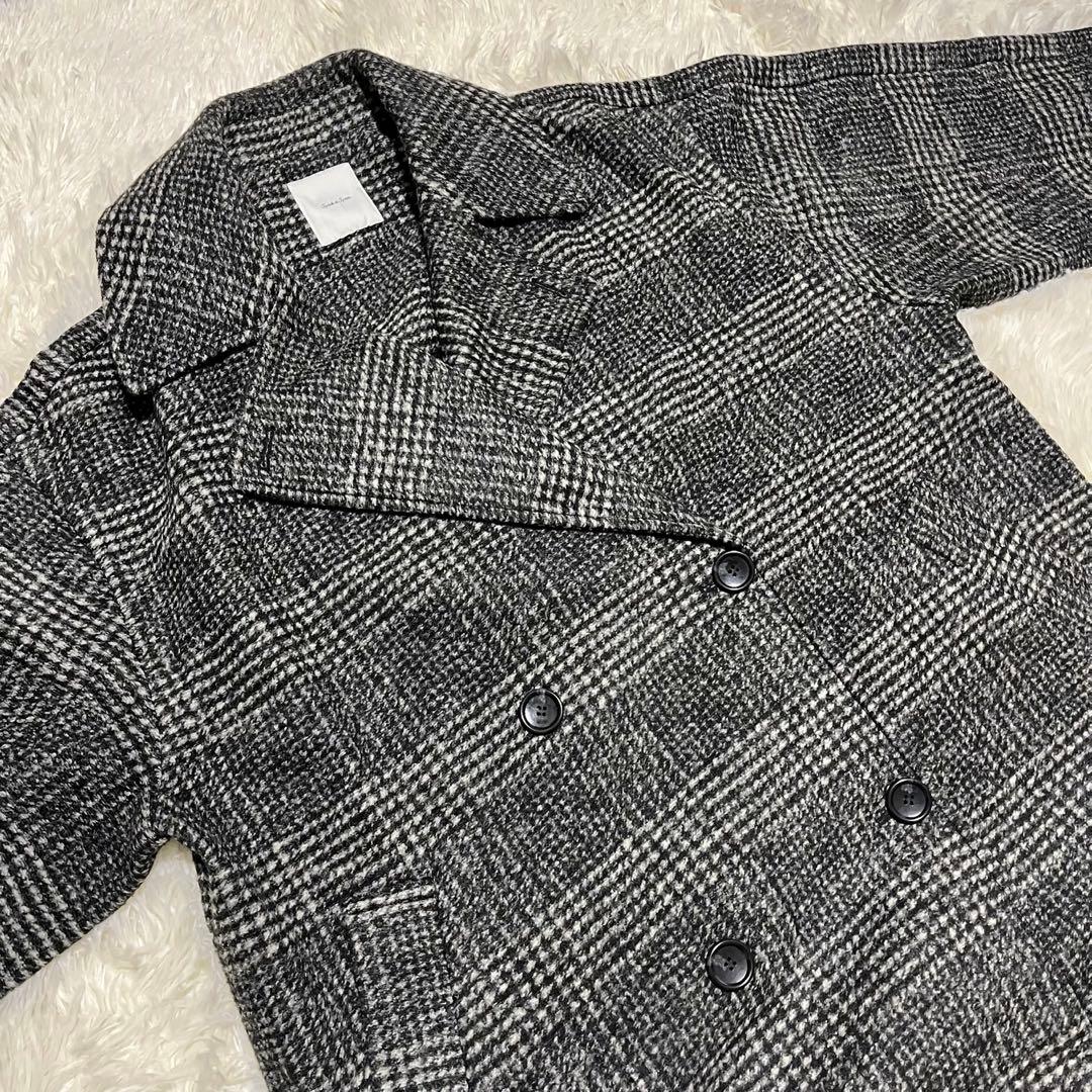 【極美品】Spick & Span Wスライバーチェックハーフコート　38