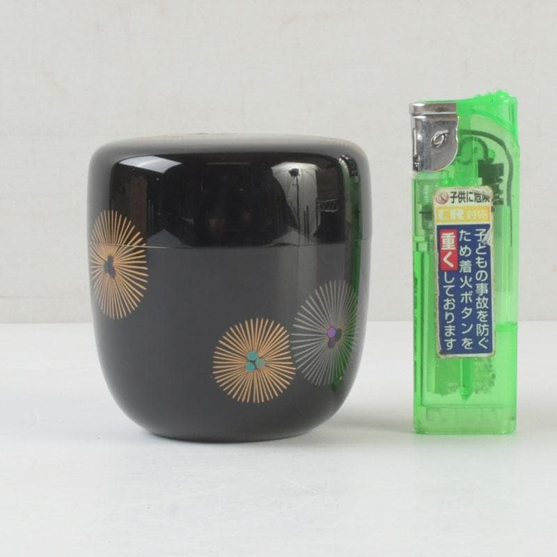 茶道具　松雲作　唐松蒔絵　棗　共箱　V　9798