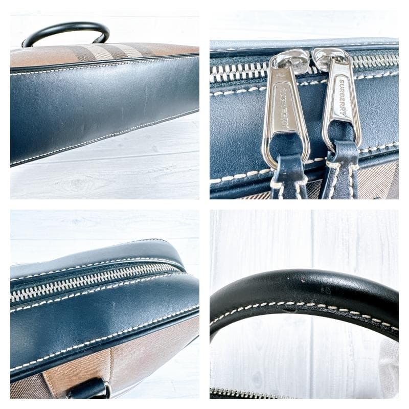 けんこ バーバリー ブラウン チェック エインズワース ブリーフケース