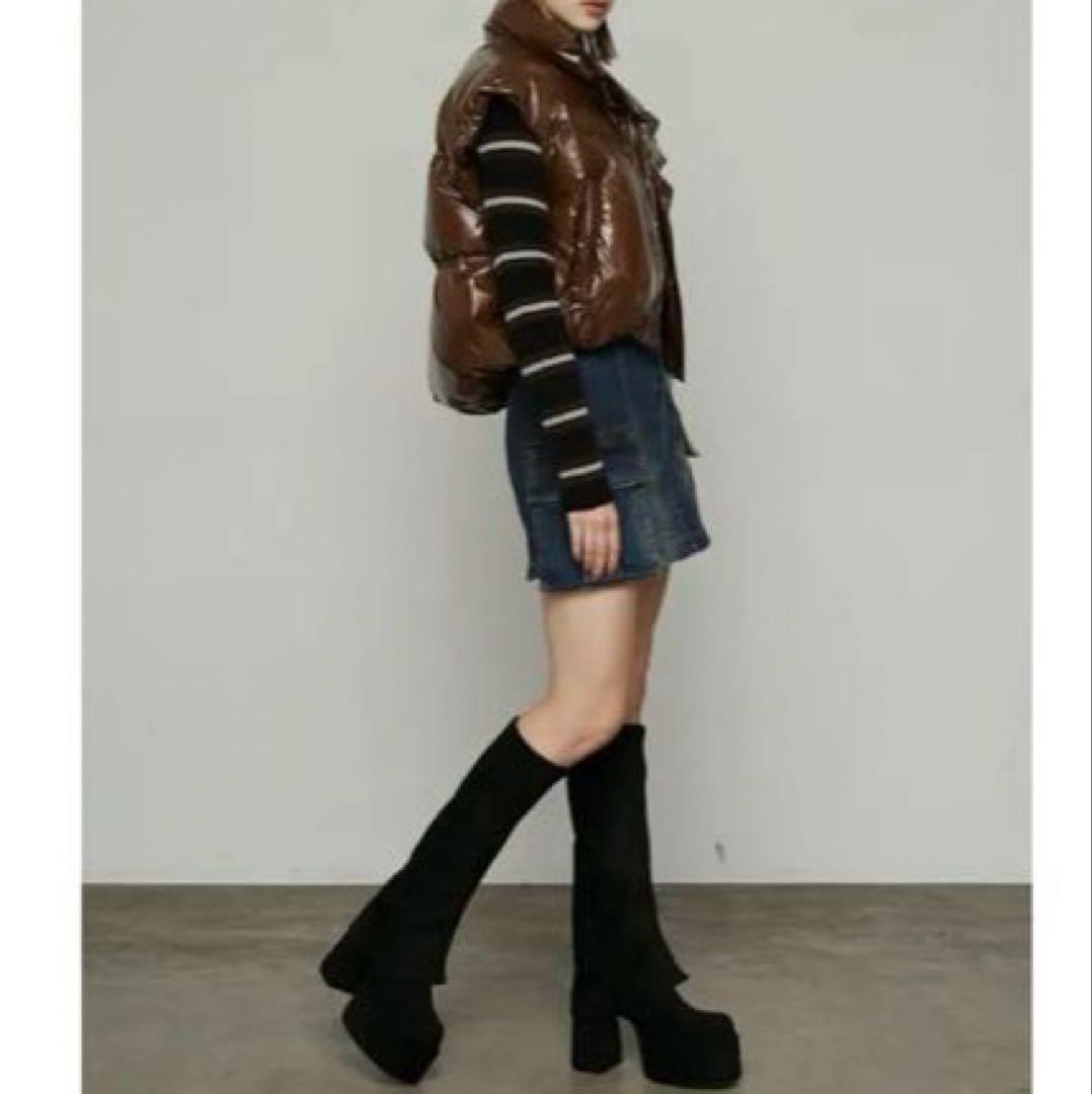 美品★完売品★EMODA ルーズフレアカバーフィットブーツ★あのちゃん着用