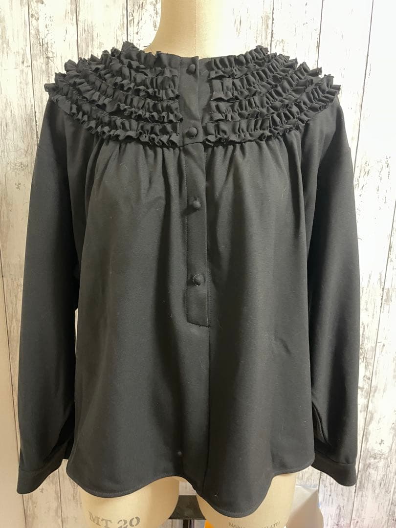 ロージーモンスター ミニフリル ブラウス ブラック