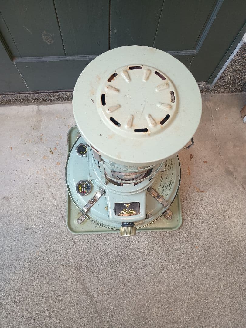 Aladdin ストーブ ブルーフレーム　ミントグリーン　アンティーク