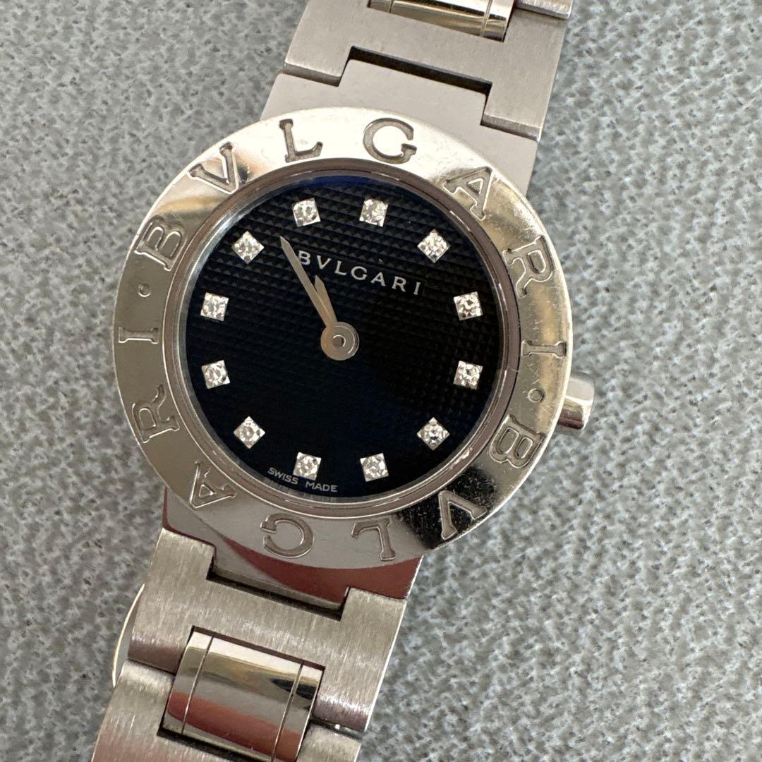 ブルガリ BB23SS 黒文字盤 12Pダイヤ