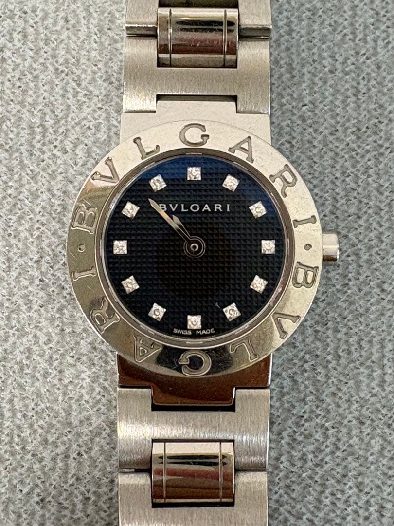 ブルガリ BB23SS 黒文字盤 12Pダイヤ
