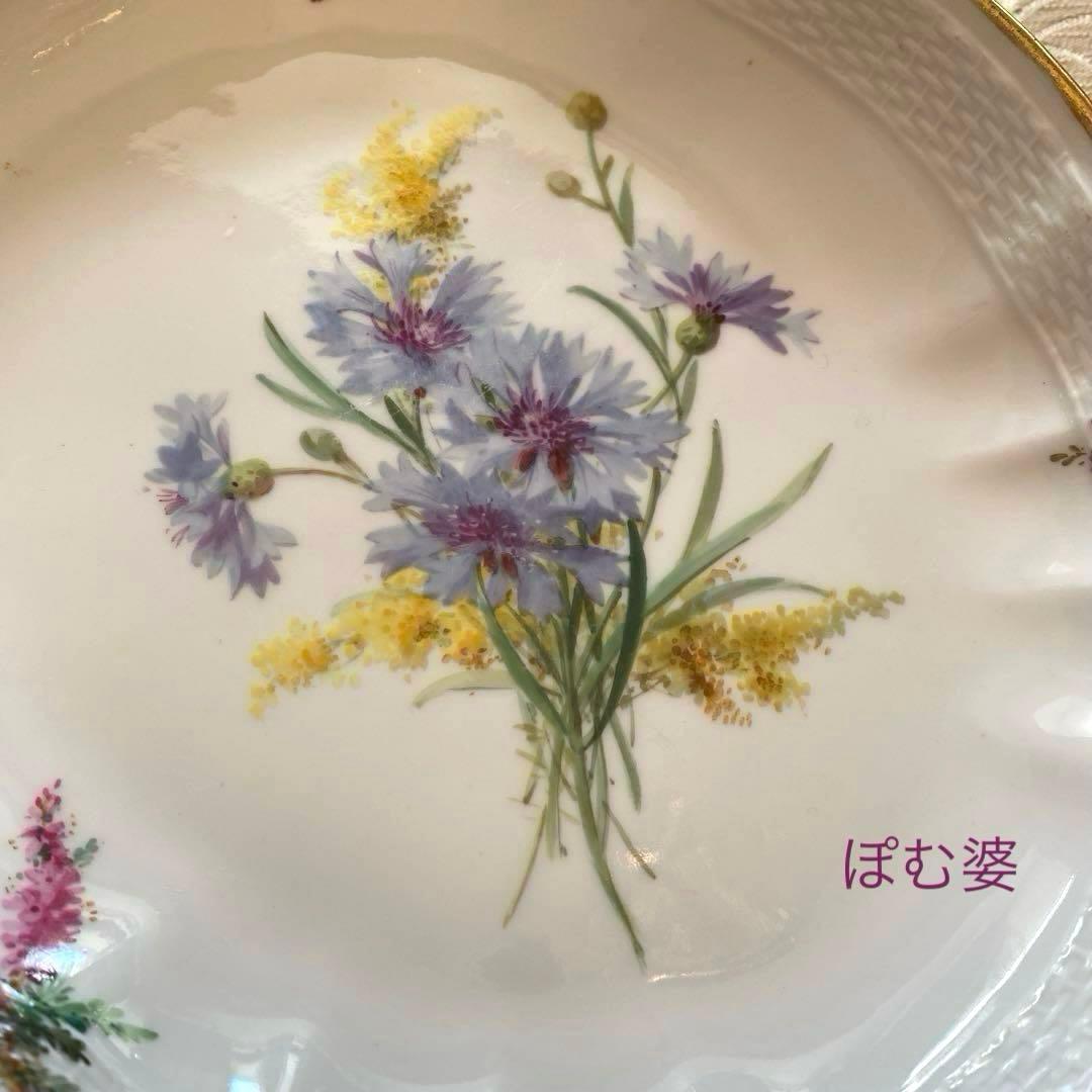 【古マイセン】印象主義 自然主義 ②／楕円深皿 プレート 「花と蝶」