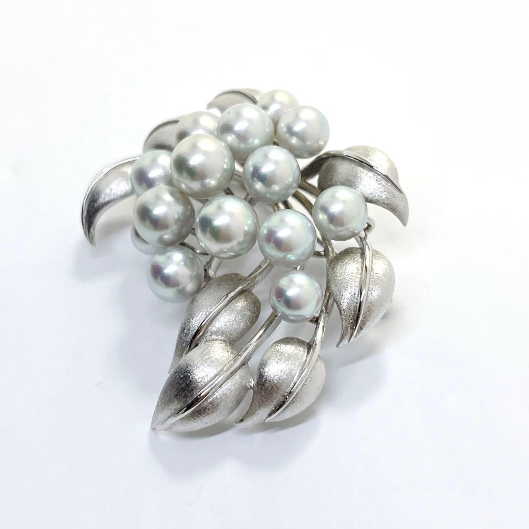 美品✨田崎真珠　TASAKI タサキ ブルーパール　ブローチ　コサージュ