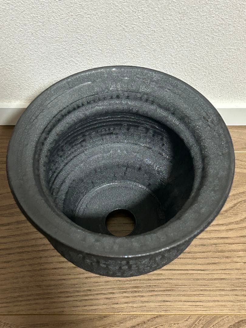 山中勇人 作家鉢 新品未使用 陶器 植木鉢 y鉢 エールグリーン 大鉢 鉄球