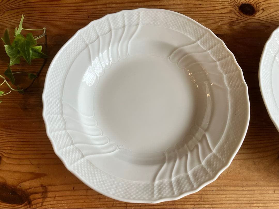 ジノリ　ベッキオホワイト　23.5スーププレート×2