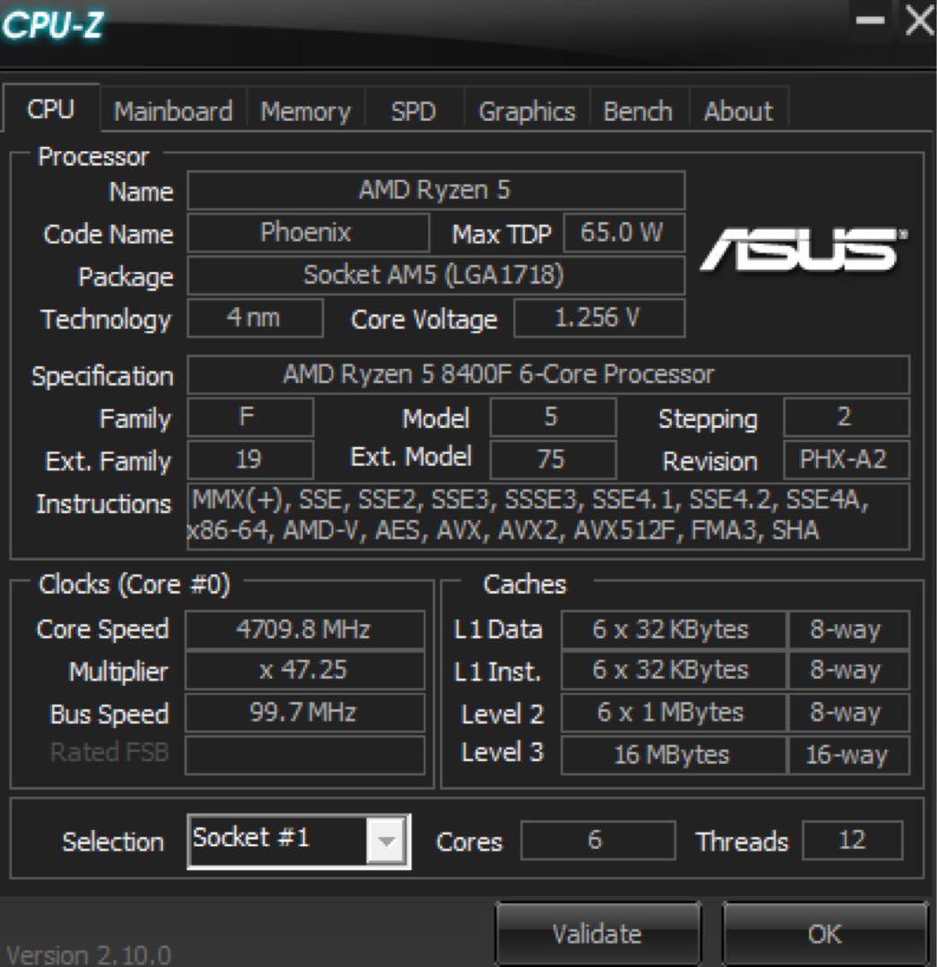 【動作確認済】AMD Ryzen 5 8400F CPU