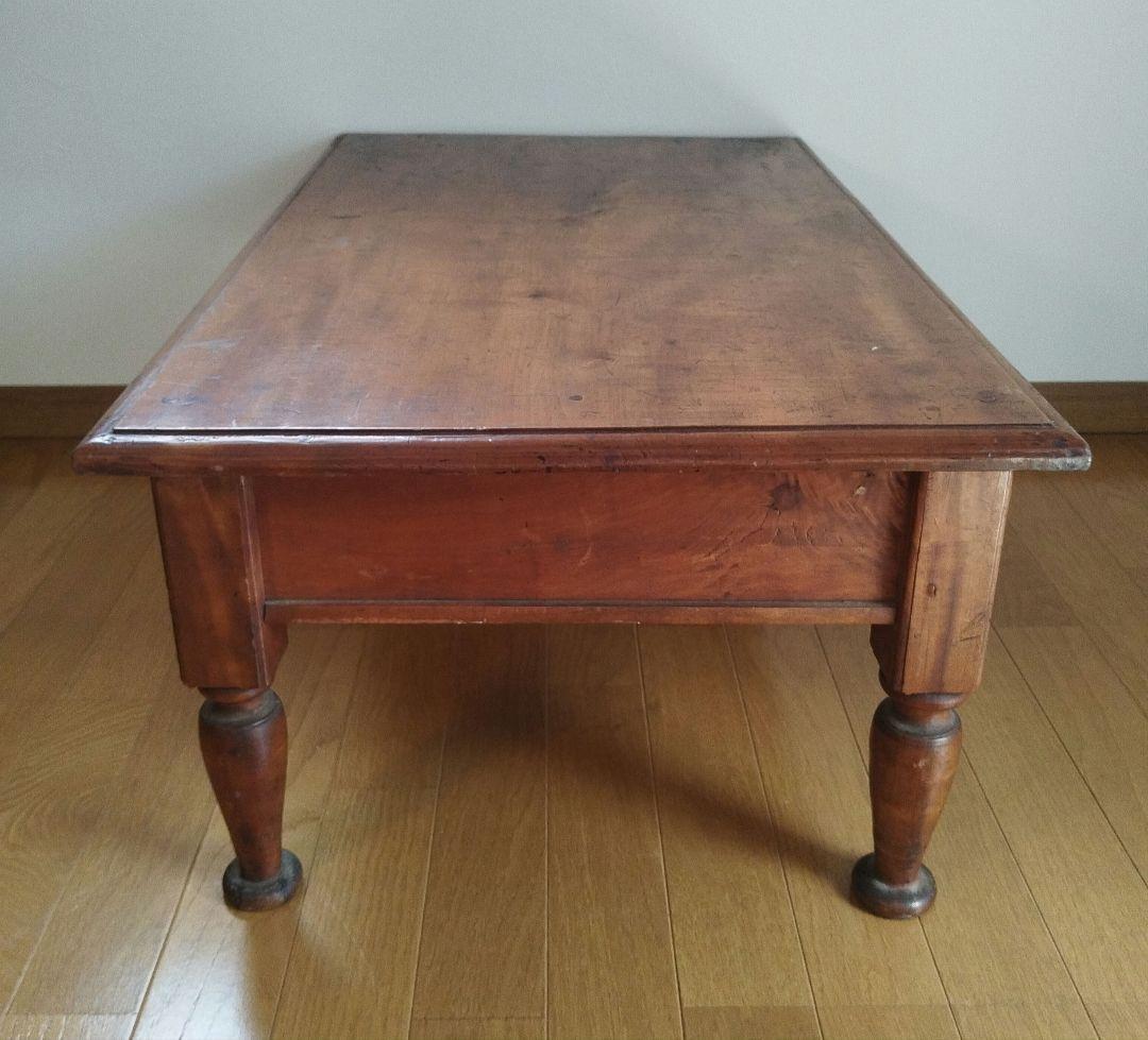 ミニ机 机 文机 デスク 引出し付き 昭和レトロ 文台　和風 木製 ろくろ脚