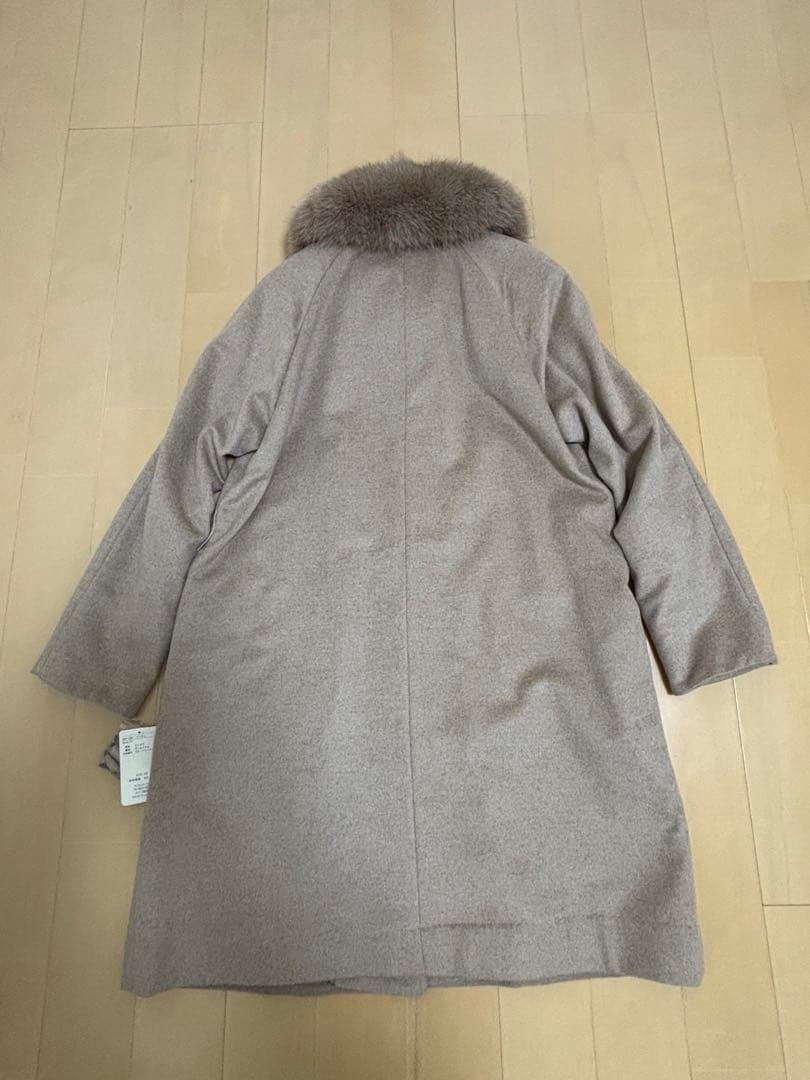 【新品未使用品】カシミヤ100% ベルト付ロングコート　ベージュ