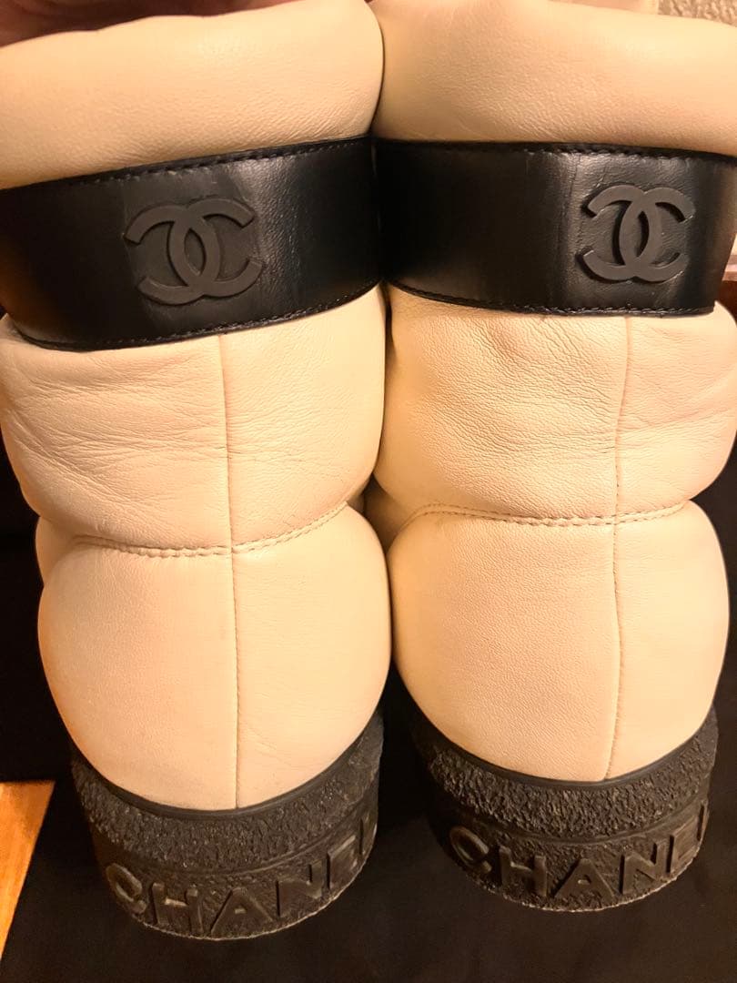 CHANEL ココネージュ　ラムレザー　レースアップシューズ　38