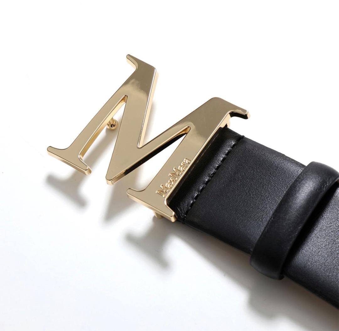【極美品✨】希少✨ MaxMara マックスマーラ　ベルトレザー Mロゴ ベルト