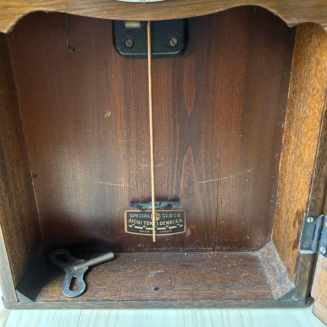 古民具　柱時計ゼンマイ式　昭和レトロ　愛知時計　稼働