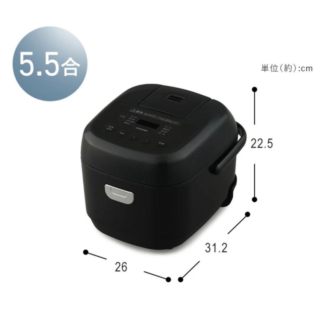 アイリスオーヤマ ブラック 炊飯器 5.5合 マイコン式
