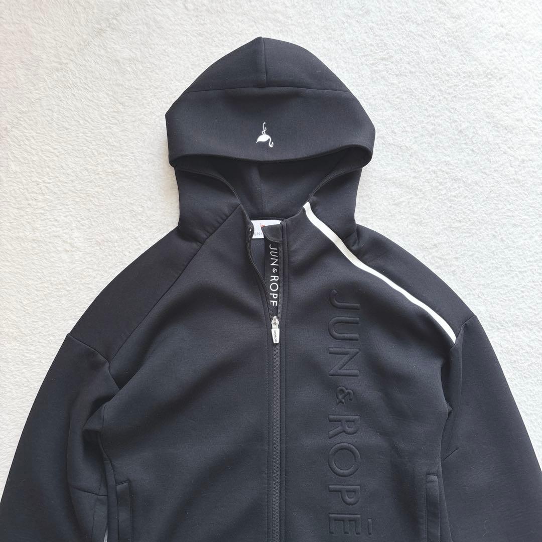 ジュン アンド ロペ エンボスロゴ フーディージップ長袖ブルゾン ゴルフウェア