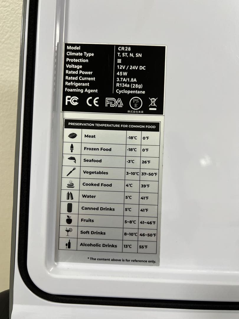 【美品】F40C4TMP ポータブル冷蔵 / 冷凍庫 12V / 24V車対応