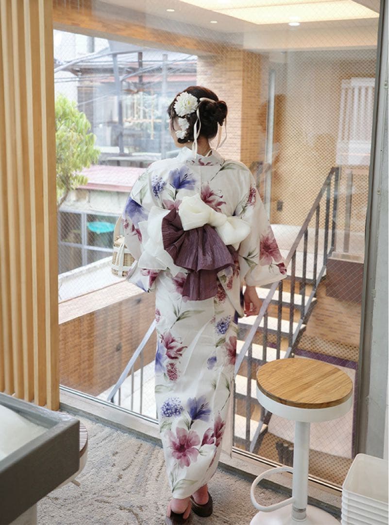 浴衣 Ｒちゃん着用 作り帯 ヘアアクセ 扇子 4点セット 即日発送可能