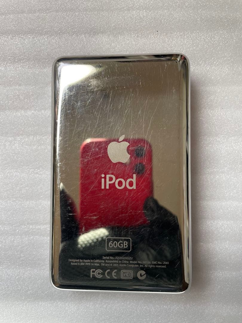 iPod classic 60GB ピンク透明フロントマスク交換　バッテリー元気