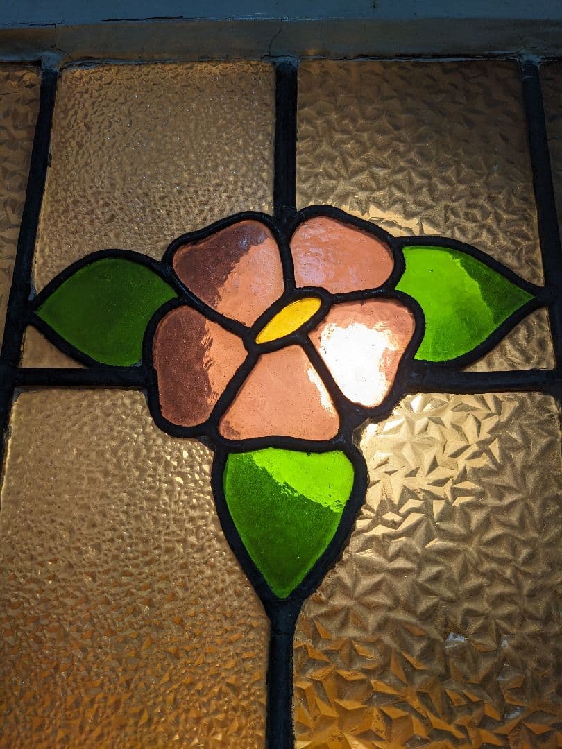 ステンドグラス 花柄 イギリスアンティーク