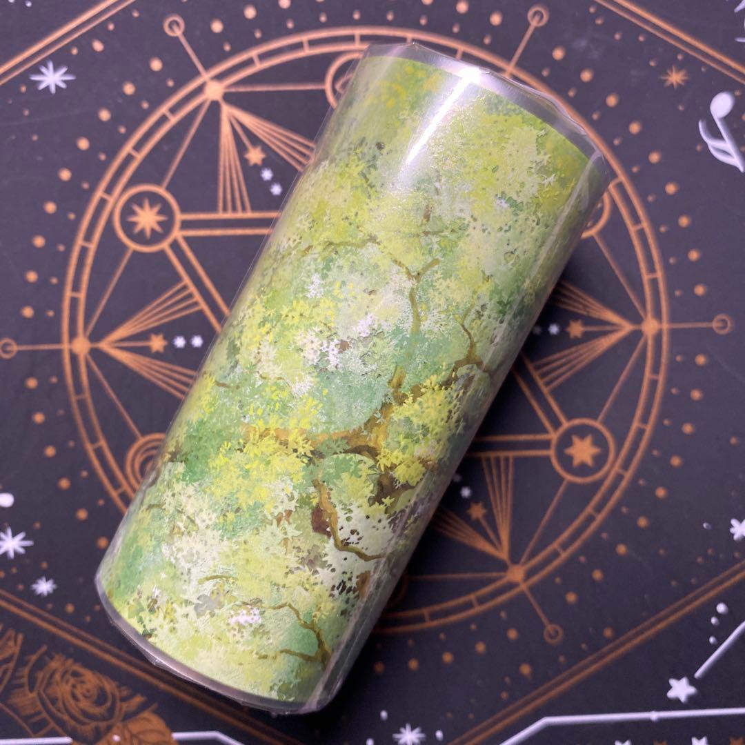 【9344】海外　マステ　5m巻　PETマスキングテープ　木　植物　自然　装飾系