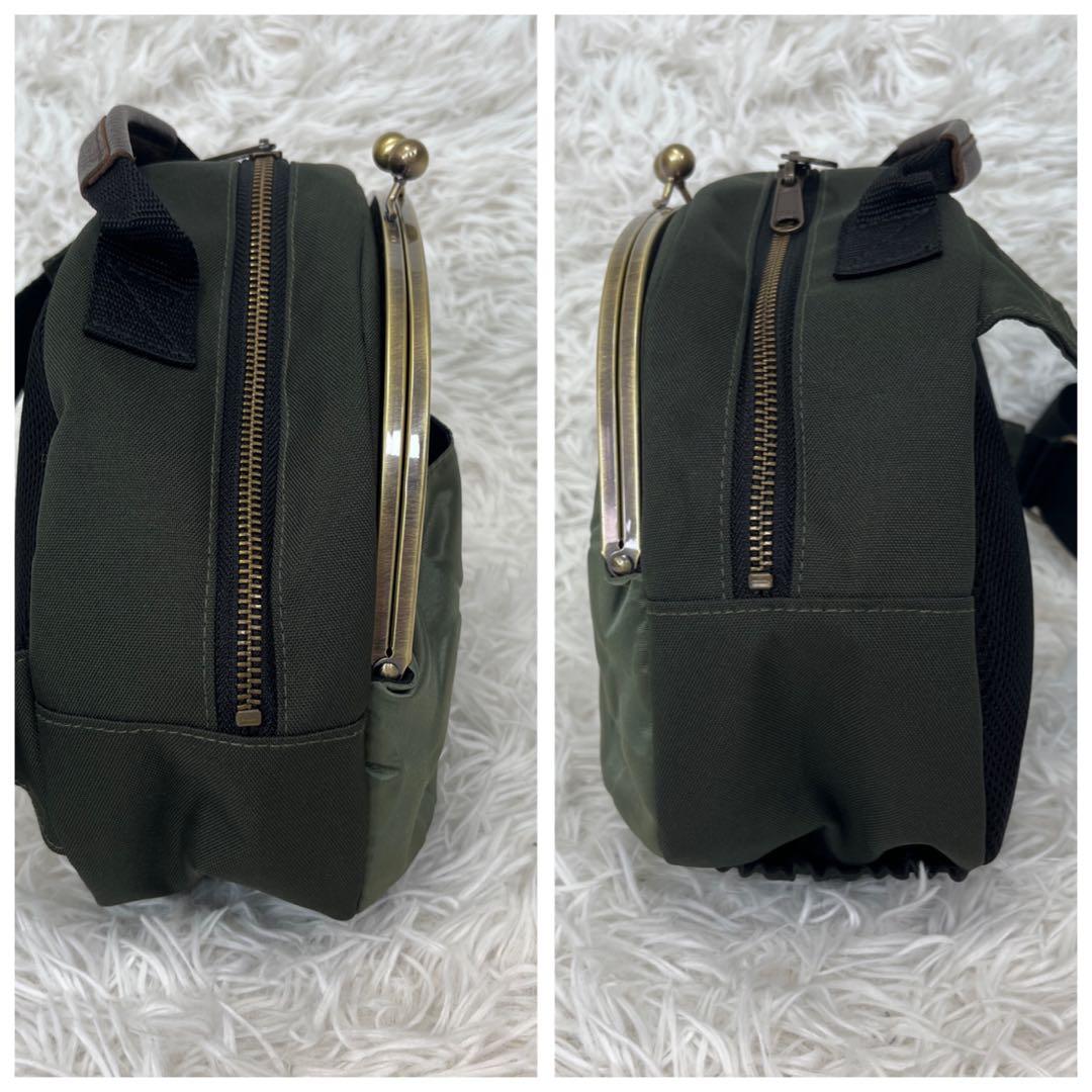 美品【AYANOKOUJI】2way がま口 ボディバッグ ワンショルダー