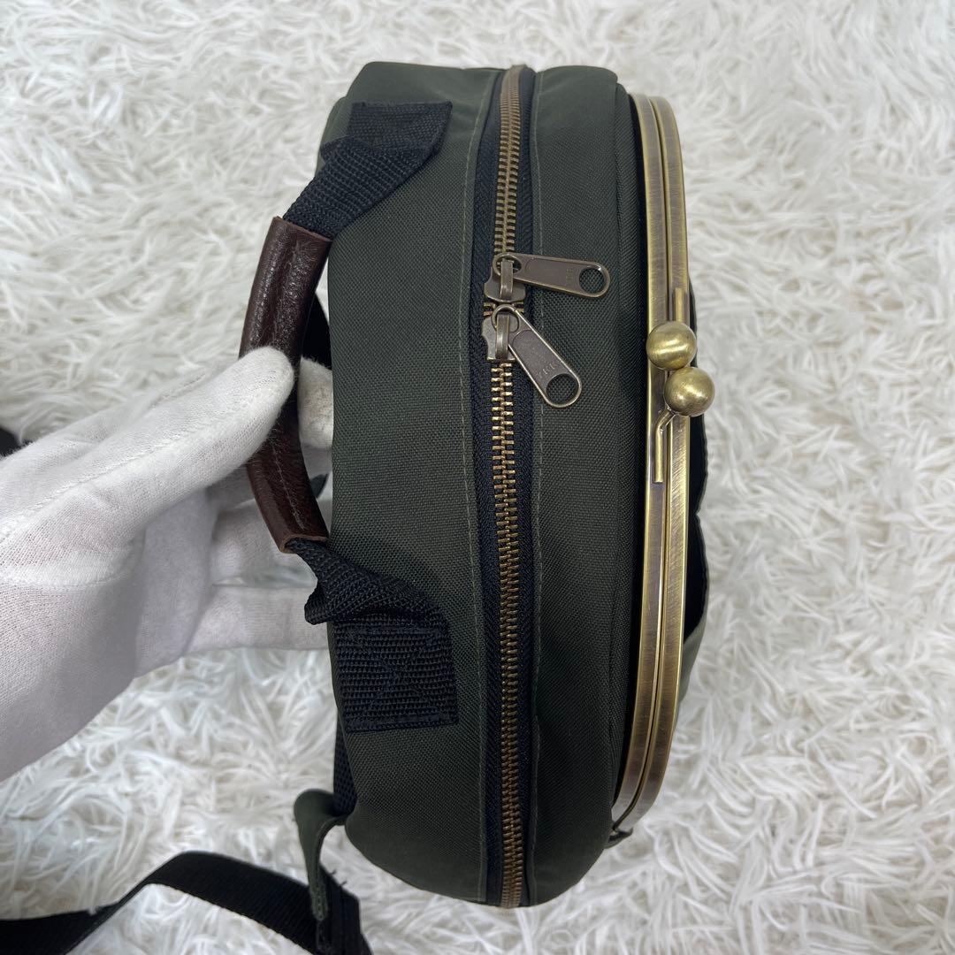 美品【AYANOKOUJI】2way がま口 ボディバッグ ワンショルダー