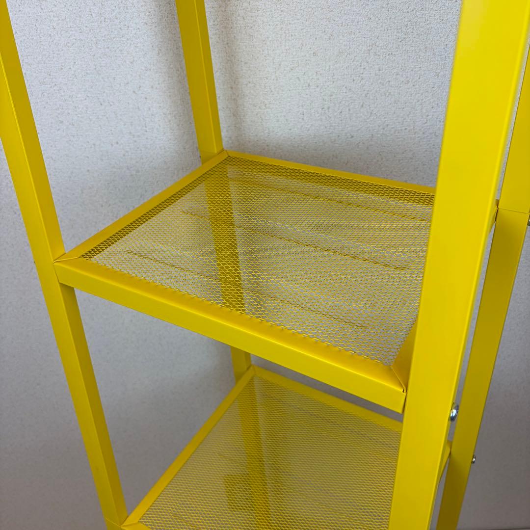 送料無料 IKEA LERBERG レールベリ イエロー メタルラック 4段