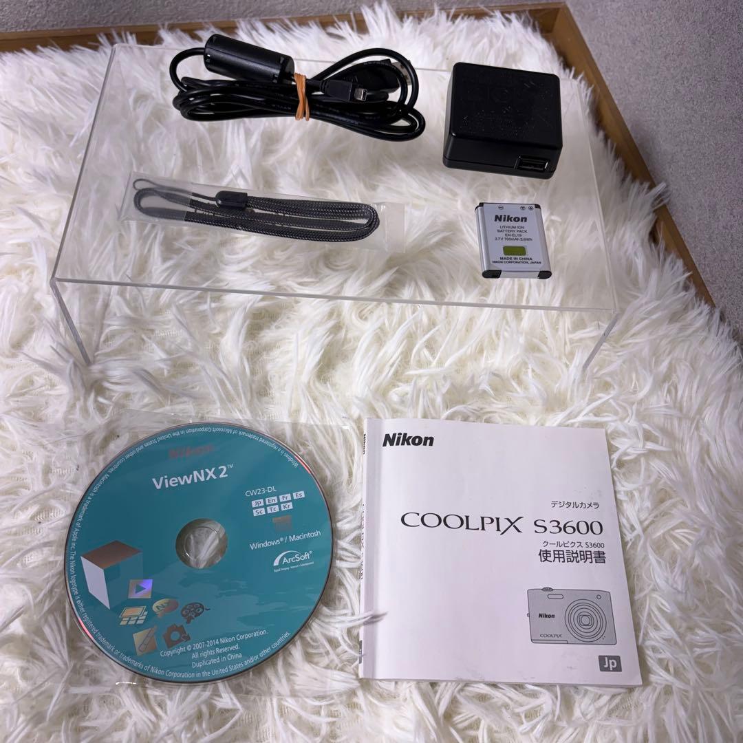 【極美品】Nikon ニコン COOLPIX S3600 ピンク 付属品多数