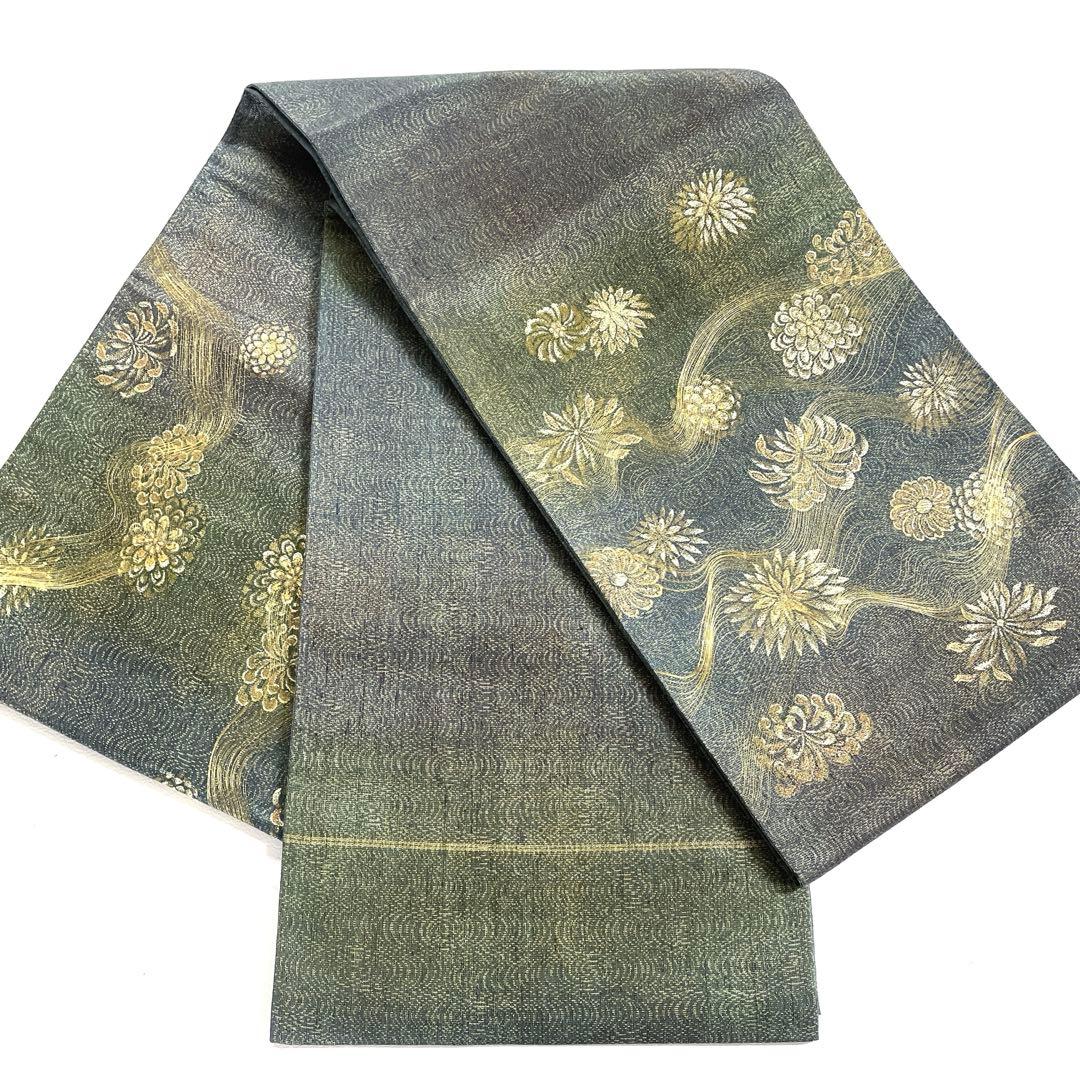 専用帯6132 ●染織の名門 しょうざん謹製 高級 正絹 生紬 太鼓六通 袋帯