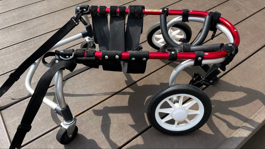 犬用車いす 赤/銀 調整可能