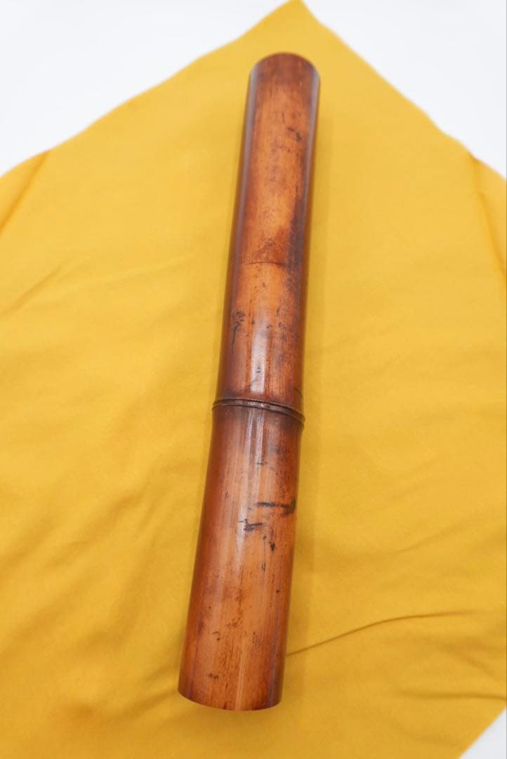 竹芸家　三原哲司　煤竹尺八花入　アンティーク素材