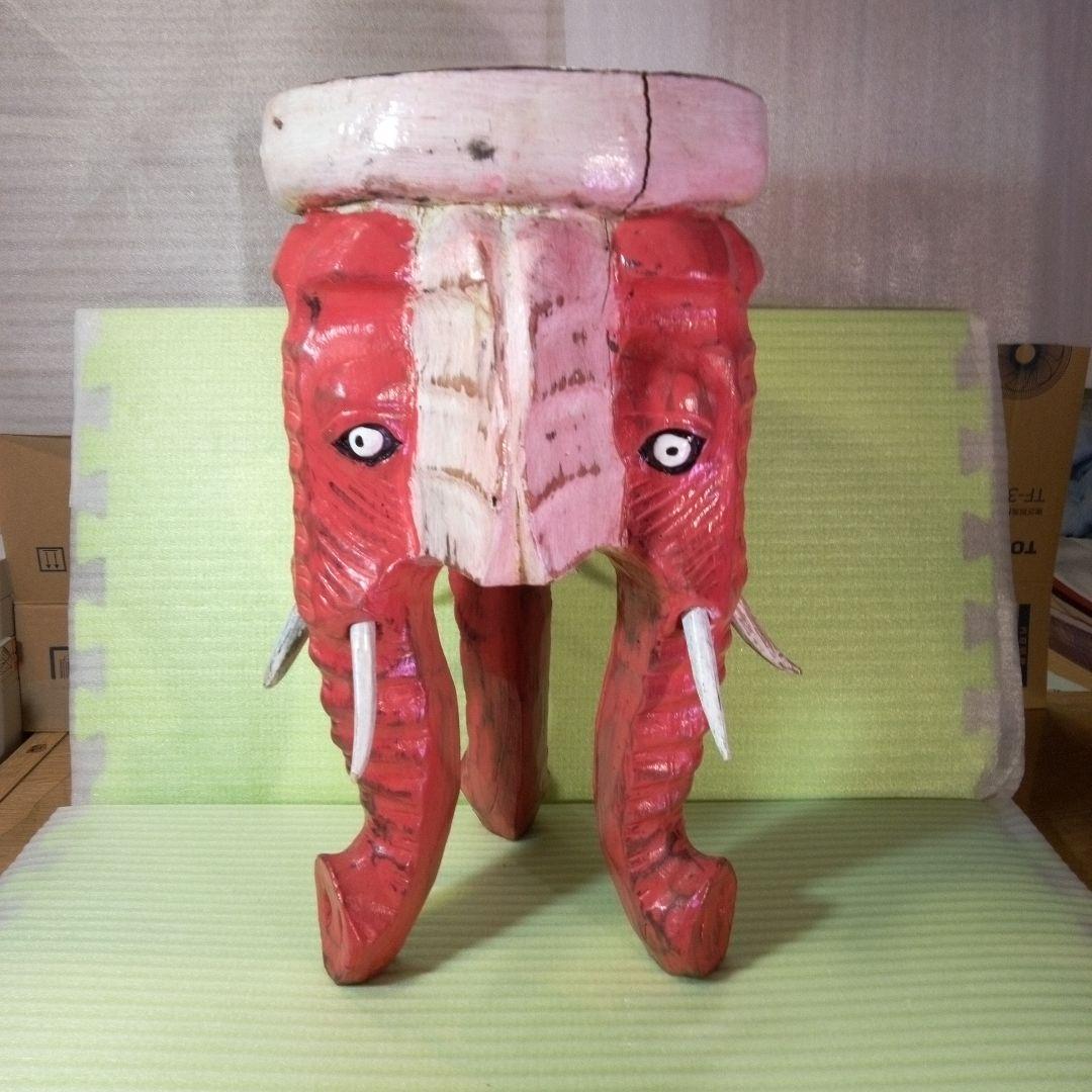 椅子　スツール　アフリカ製　象　アンティーク　民芸品　工芸品　民族　民族雑貨