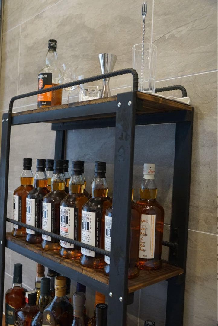 ウイスキーラック　サイドバーワゴンタイプ　男前インテリア　1024